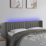 VidaXL Tăblie de pat cu LED, gri deschis, 147x16x78/88 cm, catifea 3123522