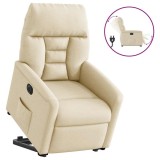 vidaXL Fotoliu electric rabatabil cu ridicare, crem, textil 3303060