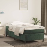 VidaXL Cadru de pat fără saltea, verde &icirc;nchis, 90x190 cm, catifea