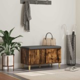 vidaXL Bancă pentru hol cu pernă cu ușă Stejar fumuriu 60 x 38 x 46 cm 891532