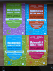 MATEMATICA - BREVIAR TEORETIC - EXERCITII SI PROBLEME - clasele 9-12 / 4 volume foto