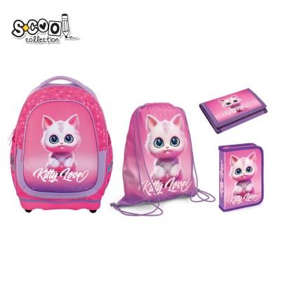 Set Micul Scolar: Ghiozdan, Penar echipat, Sac Sport, Portofel, Kitty Love &amp;ndash; S-COOL foto