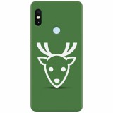Husa silicon pentru Xiaomi Mi 8, Minimal Reindeer Illustration Green