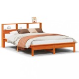 Cumpara ieftin Cadru pat fara saltea, maro ceruit, 135x190 cm, lemn masiv pin