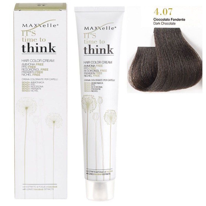 Ciocolatiu inchis 4.07 Vopsea fara Amoniac cu ulei de argan Think Maxxelle 100 ML