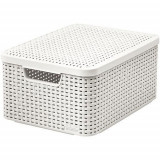 Coș Curver STYLE2 LID M, crem, 38x29x17 cm, cu capac