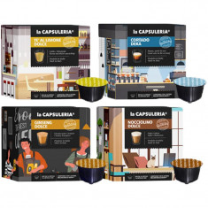 Kit degustare cafea cu arome, 96 de capsule compatibile Nescafe Dolce Gusto, La Capsuleria