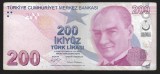 TURCIA 200 LIRE 2017 ( 2009 ) prefix C [3] P- 227c , Guvernator : Murat Cetinkaya , Viceguvernator : Erkan Kilimci