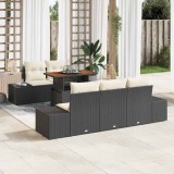 VidaXL Set de masă pentru grădină 6 pcs Negru, Crem 100 x 55 x 73 cm