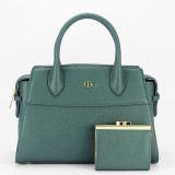 Cumpara ieftin Geanta verde albastrui Premium cu portofel CB2427-1 M7