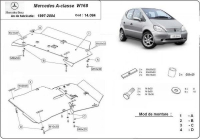 Scut motor metalic Mercedes A-Class W168 1997-2004 foto