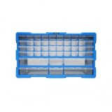 Cutie depozitare albastra din plastic modulara, 46 sertare 620x157x360mm Breckner Germany