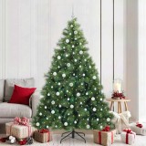 vidaXL Brad de Crăciun artificial cu 300 LED Verde 210 cm PE și PVC 3397799