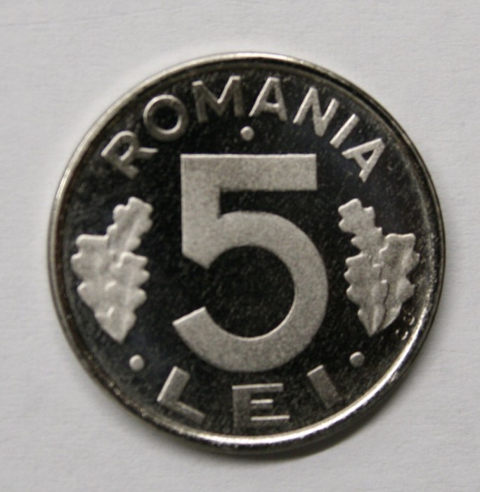 5 LEI 2003 . PROOF . DIN SET DE MONETARIE 2003 .