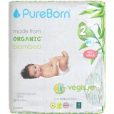 Scutece din Bambus Organic Nr.2 (Marimea S) 3- 6kg Double Pack 64buc