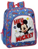 Ghiozdan Mickey Mouse 16 Inch, Scoala, Compartimente Multiple, Ajustabil, Imprimeu Mickey