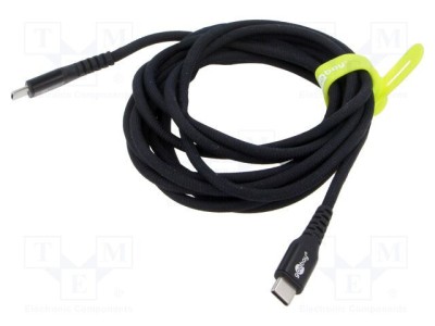 Cablu USB 2.0 USB C Goobay 3m negru 0,48Gbps foto