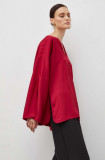 Cumpara ieftin By Malene Birger bluza femei, culoarea rosu, neted