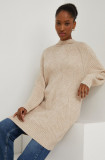 Cumpara ieftin Answear Lab pulover de lana culoarea bej, cu turtleneck