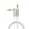 Cablu audio Premium de 3.5mm ultra plat unghi 90 grade-Lungime 1 Metru-Culoare Alb
