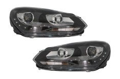 Faruri LED VW Golf 6 VI (10.2008-2012) DAYLIGHT DRL GTI Look Negru Performance AutoTuning