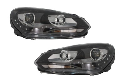 Faruri LED VW Golf 6 VI (10.2008-2012) DAYLIGHT DRL GTI Look Negru Performance AutoTuning foto