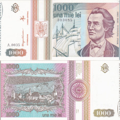 Romania BNR 1000 LEI 1993 mai * Mihai Eminescu * seria A.0035 NR. 303085 a UNC