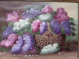 Coș cu flori de liliac Tablou vechi