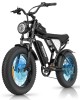 Bicicleta Electrica Ristdar Q20 Mini, 1000W, 48V 15Ah, Autonomie 80km, Frane Disc, Anvelope 20&#039;&#039;x4.0, Shimano 7 viteze