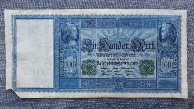 100 Mark 1910 Germania / verde / seria 9059106 foto