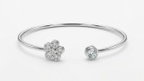 Cumpara ieftin BRATARA ARGINT 925 FIXA REGLABILA CU FLOARE SI CRISTAL SOLITAR BEZEL
