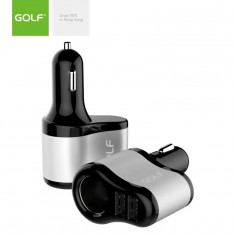 Alimentator Incarcator de la auto la 2x USB-A 2.1A + Adaptor Bricheta Mama GF-C14 Golf