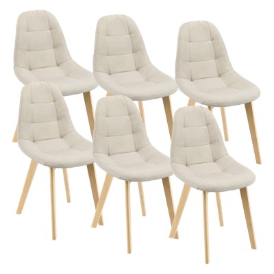 Scaune bucatarie Kopparberg B 3VE set 6 bucati fag bej [en.casa] HausGarden Leisure foto