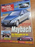 revista auto motor si sport iulie 1999 - mercedes maybach , bmw X5 , audi TT , formula 1