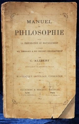 MANUEL DE PHILOSOPHIE par C. ALIBERT - PARIS, 1891 foto