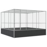 Cumpara ieftin Voliera Pasari Otel Galvanizat 311x307x212cm Argintiu/Antracit - Cusca Papagali, Perusi, Animale Mici, Usa Blocabila, Spatiu Amplu