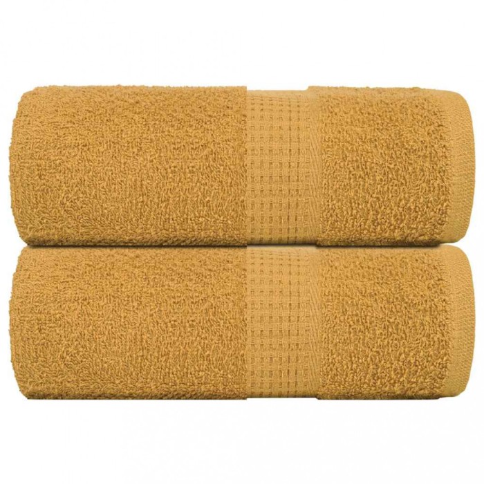Prosoape pentru oaspeti 2 buc Aur 30x50 cm 360 g/m&sup2; 100% bumbac