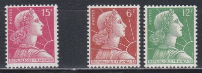 Franta 1955 - Nou tip Marianne, 2 Serii, MNH foto