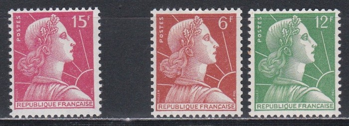 Franta 1955 - Nou tip Marianne, 2 Serii, MNH