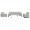Gossi set de canapele cu perne, 3 piese, gri deschis, catifea