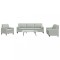 Gossi set de canapele cu perne, 3 piese, gri deschis, catifea