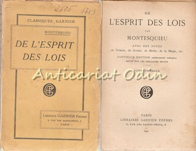 De L&amp;#039;Esprit Des Lois - Montesquieu - 1922 foto