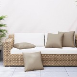 Set 4 Perne Decorative Canapea vidaXL Taupe 60x60 cm, Umplutura Moale, Poliester Rezistent la Apa, Interior/Exterior