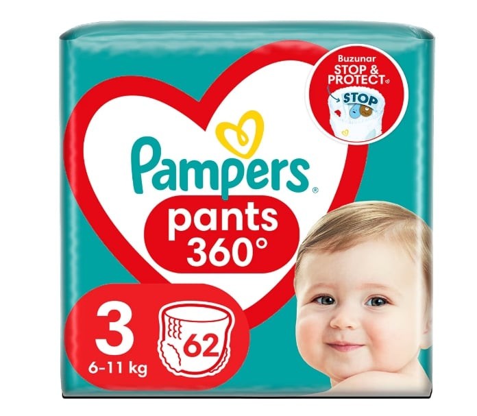 Scutece-chilotel Pampers Pants Jumbo Pack Marimea 3, 6-11 kg, 62 buc