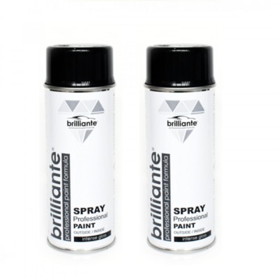 Pachet 2 x Vopsea Spray Brilliante Negru Lucios RAL 9005 400 ml foto