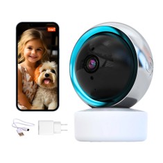 Baby Monitor Digital cu Camera Audio-Video Wireless, Rezolutie HD 1080P, Alb