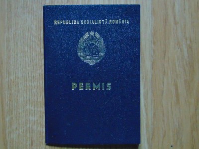 PERMIS DE TRECERE A FRONTIEREI ROMANO-JUGOSLAVE R.S.R ANUL 1986 foto