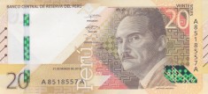 Bancnota Peru 20 Soles 2019 - PNew UNC