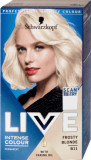 Schwarzkopf Live Vopsea de păr permanentă B11 Frosty Blonde, 142 g