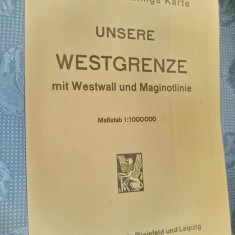 B74-I-Harta mare veche Germania Reich: Granita nostra de West. Westfalia-Maginot